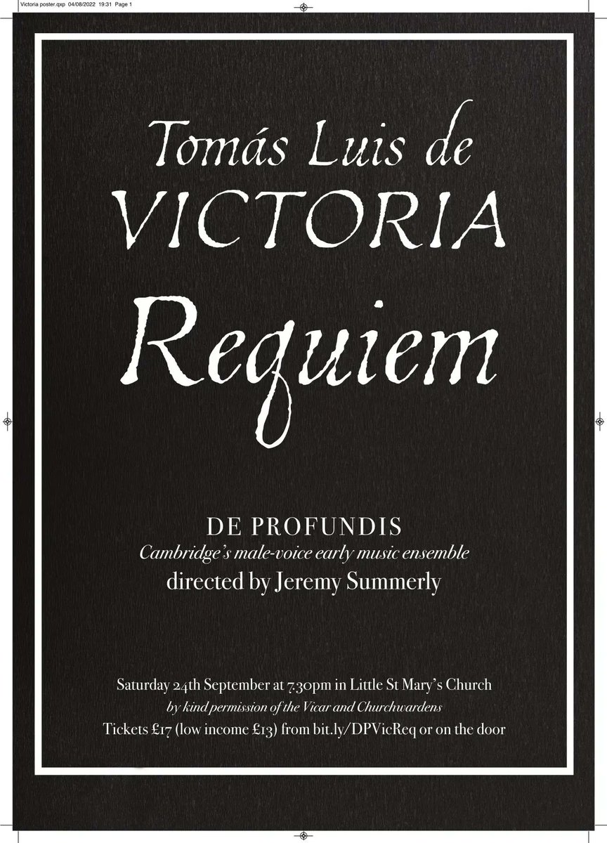 dpchoir's tweet photo. CONCERT TICKETS ARE LIVE!!!

Saturday 24 September 19:30 @littlestmary directed by @jsummerly 

https://t.co/3Yz73PzoGM

#cambridgeconcerts #cambridge #polyphony #victoriarequiem #requiem #victoria #earlymusic #cambridgeearlymusic https://t.co/wlQOKdkbEv