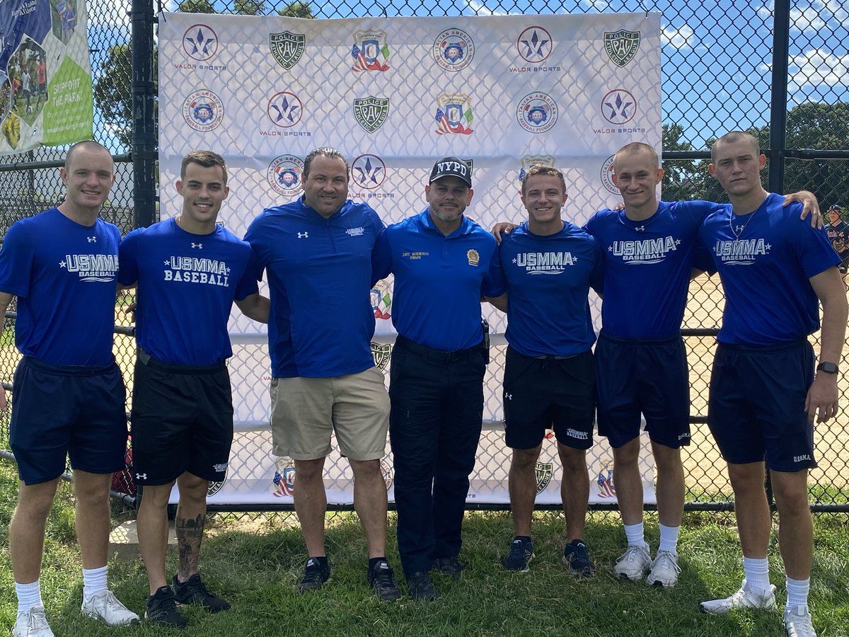 Today our boys got an Opportunity to give back at a PAL baseball event in the city! Pictured here are some of our 1/c &amp; Coaches teaching our younger plebes that playing at #OURAcademy is about more than just winning on the field! #LeadershipLaboratory #ExcellenceInAthletics