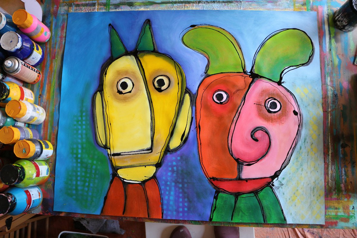 PaulMegensNL's tweet photo. Painting on rolled canvas, 100 x 80 cm, 95 euro
.
#climatehoax #climatechangecriminals #digitalart #nycart #rolledcanvas #rawart #outsiderart #painting #naiveart #figurativeart #monkeycrap #wefmurderers #resist https://t.co/BcAHxFhlhk