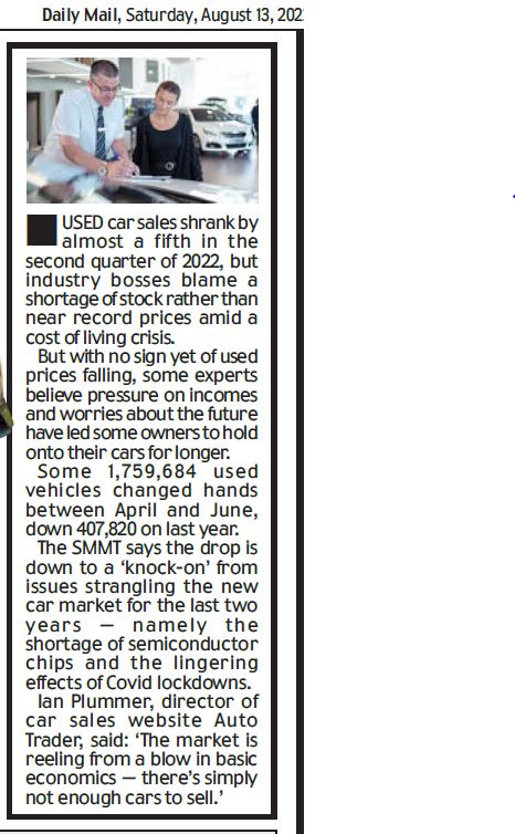 raymasseytweets's tweet photo. Why used car prices are staying resolutely high - despite a fall in sales. Read me
@DailyMailUK #usedcars @SMMT #SMMT
@Paulmauh @RMI_NFDA @NFDASueRobinson #CostOfLivingCrisis @AutoTrader_UK @ATInsight @SteveN_IMI @The_IMI #automitive #consumer #cars #SMMT https://t.co/CDWOIjfFjt