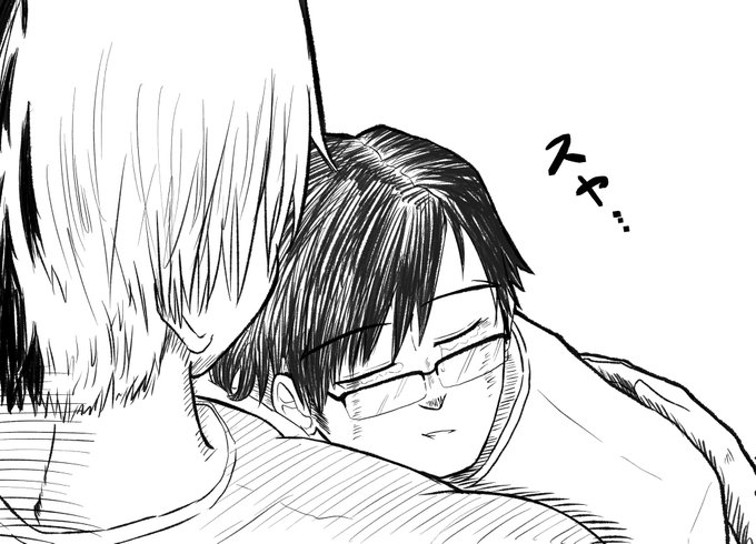 飯田天哉、喧嘩後に泣き疲れて腕の中で赤ちゃんみたいにスヤァしてたらいいなという絵 