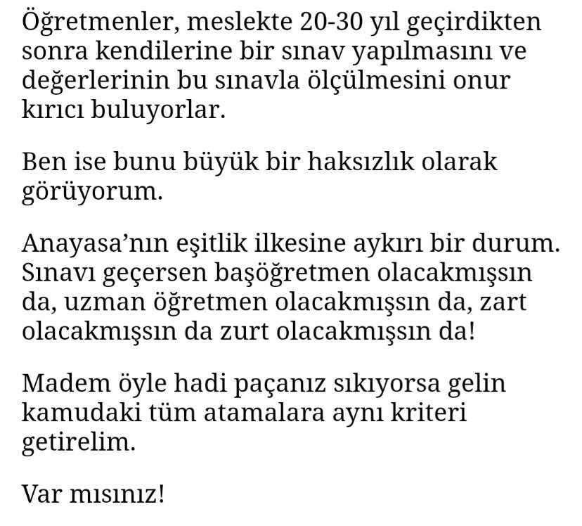 Milli Eğitim Bakanının Öğretmen Lisesi ve Eğitim Fakültesi Mezunu Olması Şartı Getirilsin. Sınavla Bakan Olunsun. #ogretmenlerdiyorki #Sınavİptal #sınav #ogretmenlertekyurek #sinaviptalolsun