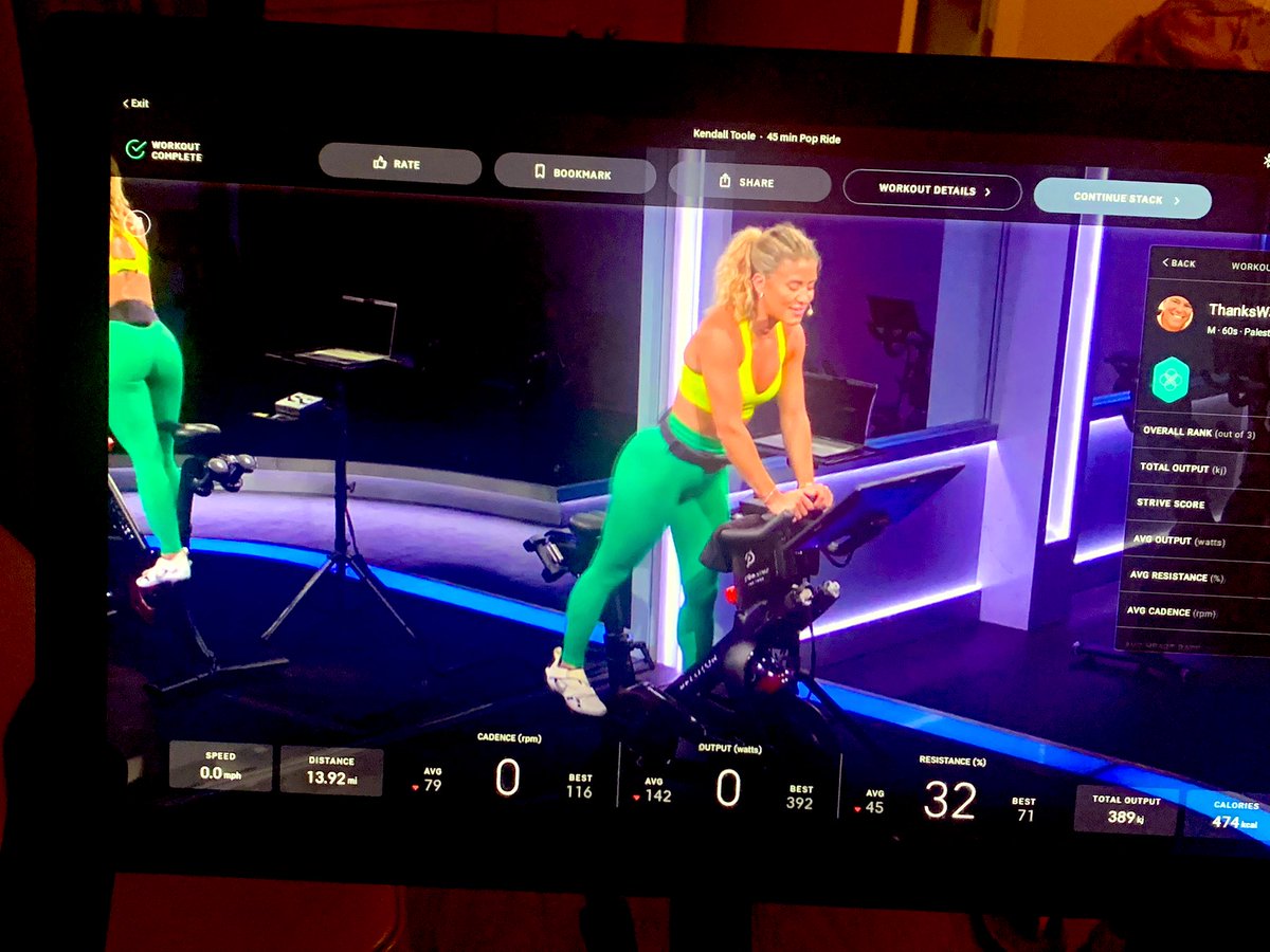 wadestanford's tweet photo. Solid @onepeloton 45 minute Pop Ride with @fitxkendall!! Followed it up with three sets of lower body lifting. #SaturdayRoutine
#FitLeaders #FitSupts #workout #workoutmotivation #workoutroutine #workouts #workouttime #workoutathome #homeworkout #workoutoftheday #legworkout https://t.co/dKFemgEkJF