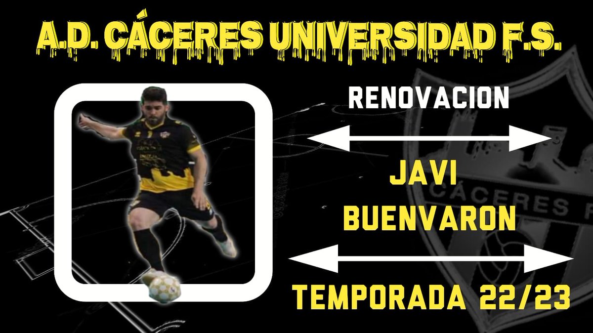 📝RENOVACIONES

Toca el turno de nuestro segundo capitán, Javi Buenva continúa con nosotros.

Otro año más podremos disfrutar de su veteranía, su juego y de los golazos que nos tiene acostumbrados.

#123CÁCERES 💛🖤