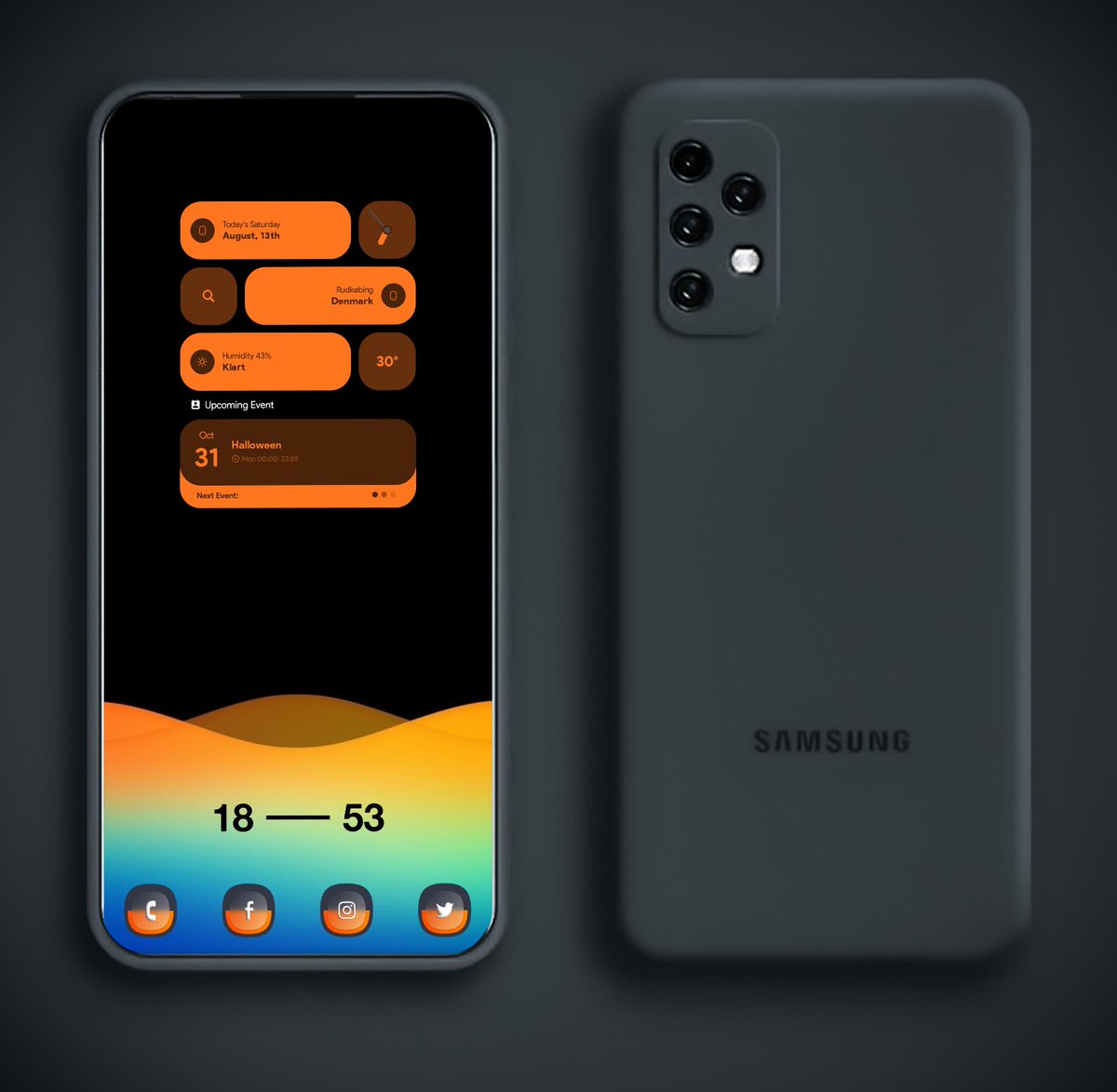 carmor1957's tweet photo. #Android12kwgt @RajjAryaa. #DesaturateProKwgt @phonecustomization. Wall Pinterest. Glaze Orange icons. Template @andro_idfans https://t.co/Jm5LYzVpSv