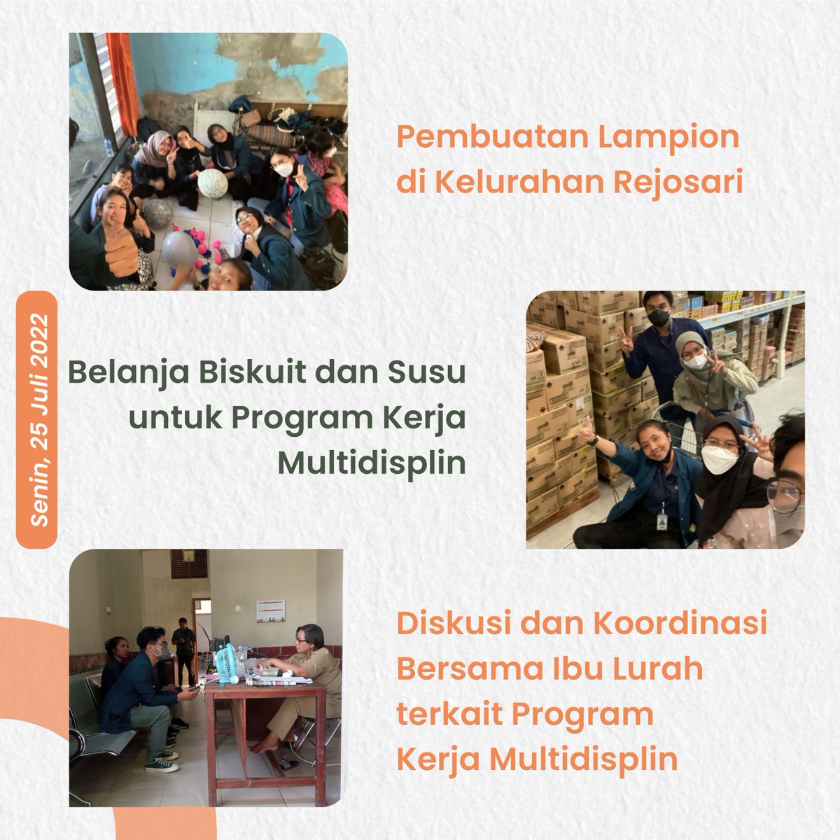 ChaterineHs's tweet photo. LAPORAN MINGGU KE 5!!

Saya Chaterine Hotnasari Situmorang - 21100119140094 dari Teknik Geologi 2019. KKN TIM II Universitas Diponegoro yang dilaksanakan pada:
🗓5 Juli - 18 Agustus 2022
📍Kelurahan Karang  Tempel
DPL : Abdi Sukmono, ST., MT
#KKNTIMIIUNDIP  #p2kknundip 
#UNDIP https://t.co/qTD2TX7Nqc