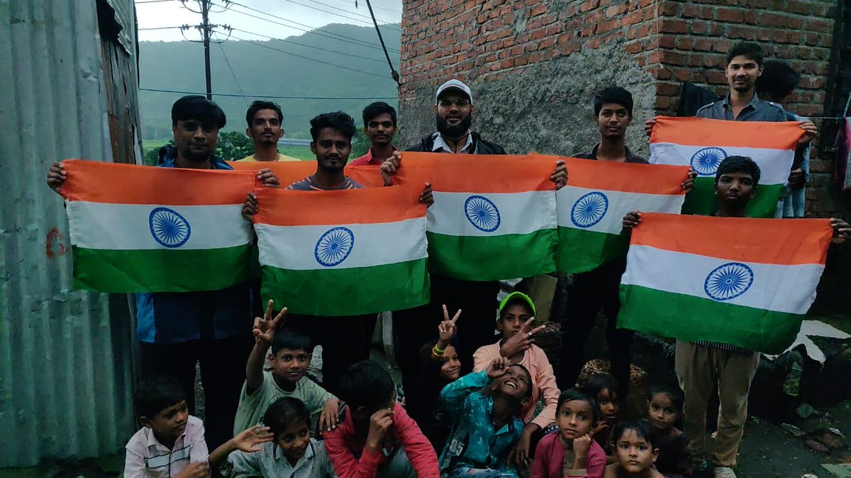 TheVoiceNews7's tweet photo. The Voice News participated in #HarGharTiranga camping and distributed India Flags to hundreds of houses in Shantinagar Slum area 
#azadikaamritmahotsav2022 #Azadi https://t.co/gbWty1Dit6