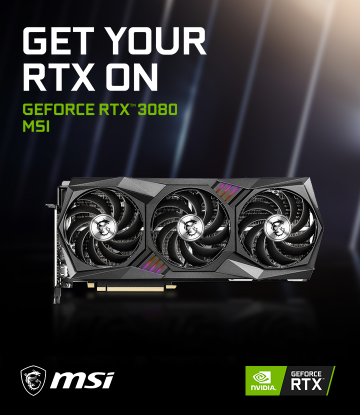 NVIDIAGeForce's tweet image. Get your RTX On.

The raw power of the MSI GeForce RTX 3080 (12GB) is back and stock and available at @Newegg

Act now → newegg.com/msi-geforce-rt…