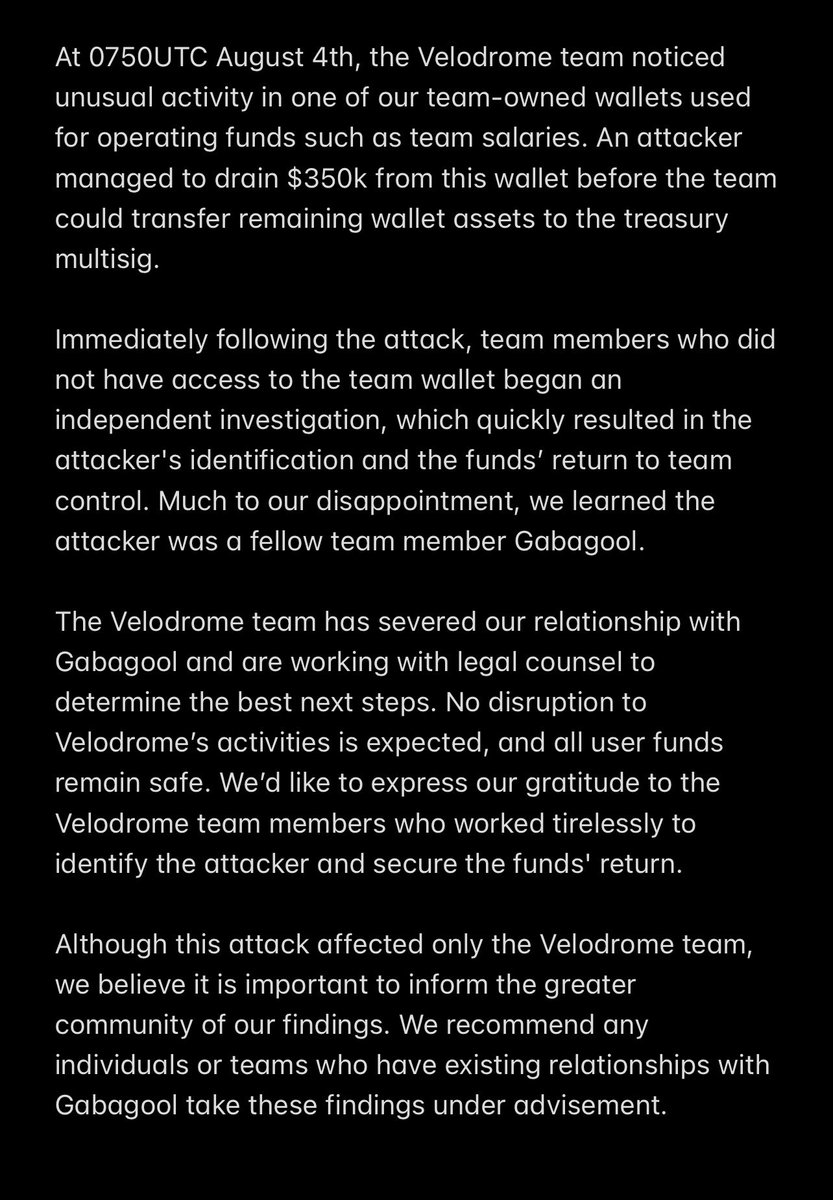 Velodrome tweet media