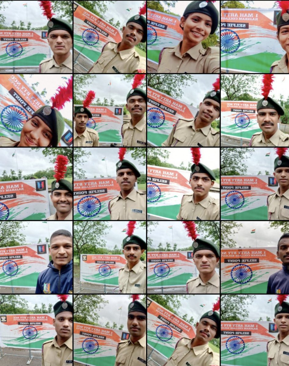 ForKolhapur's tweet photo. #SelfieWithTiranga by #1MahArtyBtyNCC #NCC cadets of #RajaramCollegeKolhapur #RajaramCollege @KolhapurTeam @ncc_dte @HQ_DG_NCC @PRODefPune #DGNCC @vishwanathbite https://t.co/sOpThQxXcz