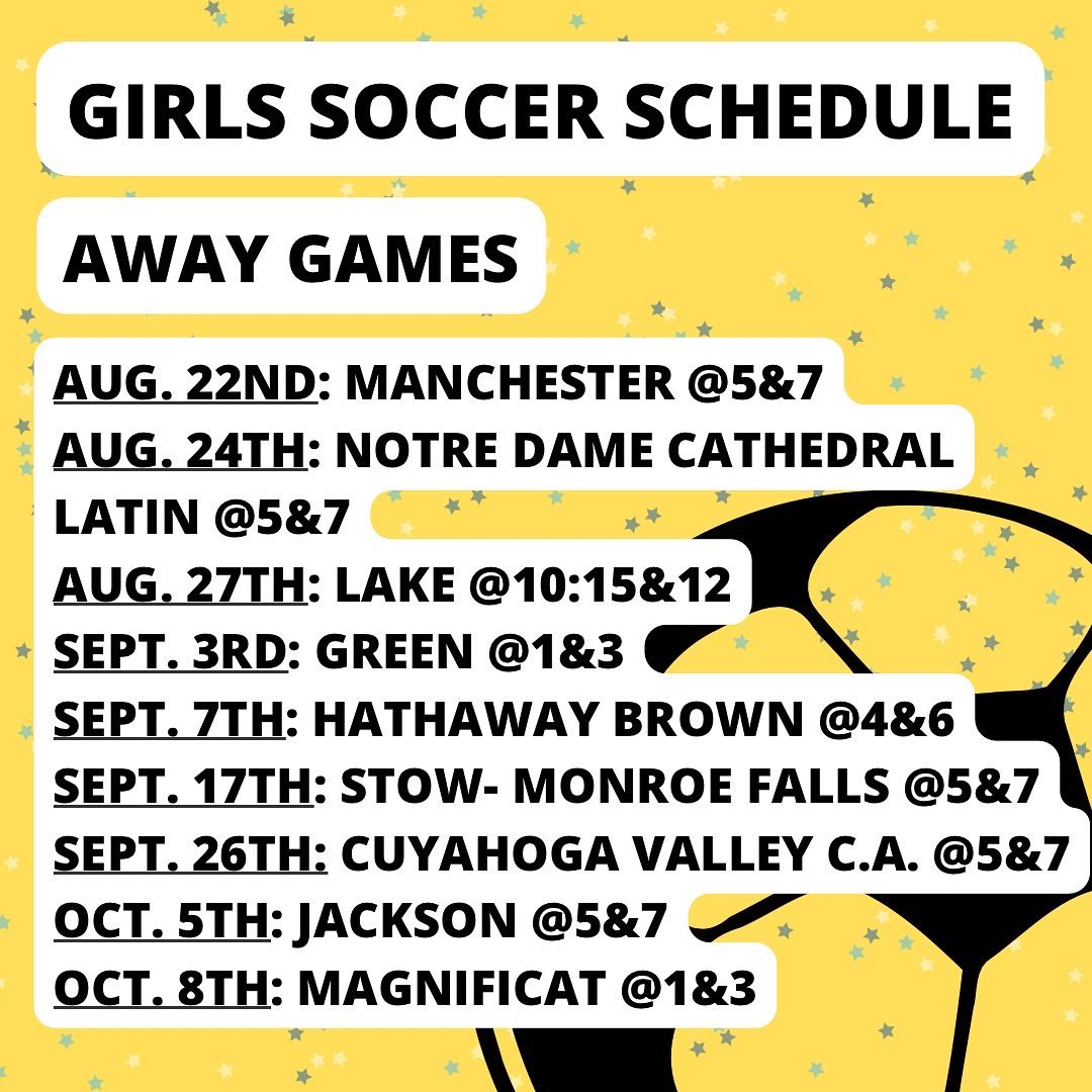 Support our girls soccer team at their games this year!!!!!⚽️📣