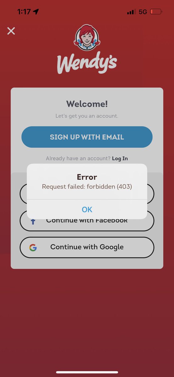 Jonpelc's tweet photo. @Wendys what’s the use of an app that goes down every other day? https://t.co/bTyMW4fzVB