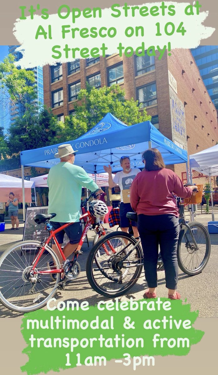 We are at Taste of Open Streets celebrating multimodal &amp; active transportation today! #alfresco104 #cyclinglife #yeggondola #prairieskygondola 
#yeg #yegdt #yeggers #yegcc