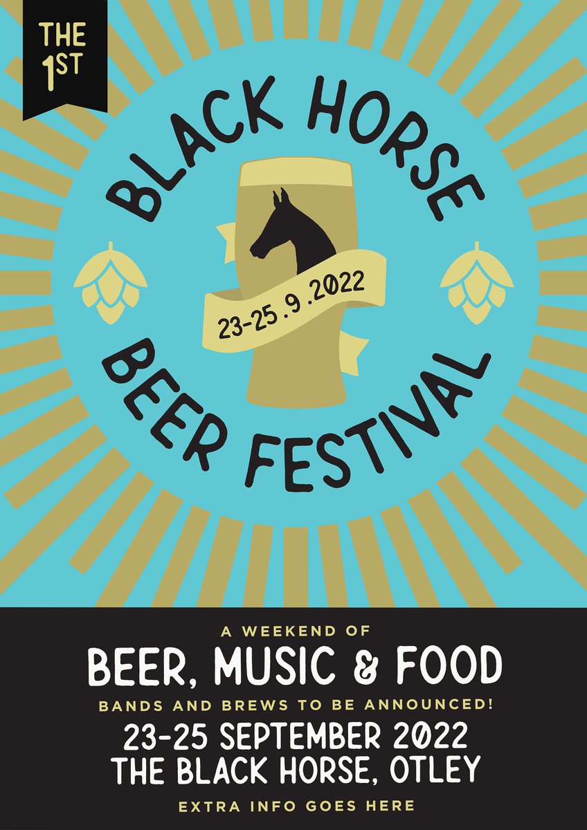 IT’S HAPPENING!!! 🍻🍻🍻 The first ever #blackhorsebeerfest is coming to Otley! Food, music, arts , cocktails, and beer…lots of beer!!! From 23rd September, see you there!! 🍻☀️🎉 #otley #beerfestival #beer #yorkshire