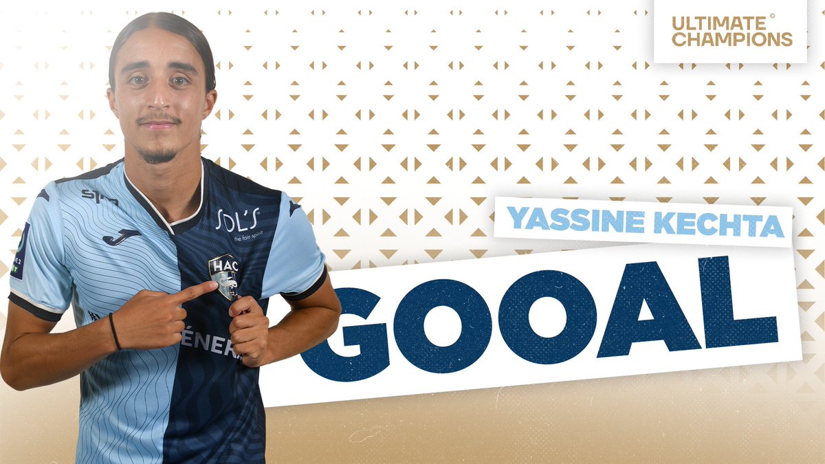 HAC_Foot's tweet photo. 𝗚𝗢𝗔𝗟 !!!!!!!!!!!!!!!!! ⚽️

Une première titularisation en @Ligue2BKT, et un premier but pour 𝙔𝙖𝙨𝙨𝙞𝙣𝙚 𝙆𝙚𝙘𝙝𝙩𝙖 !!!!!!!!!!!!!!!!!

Dans la surface, le jeune Hacman place une frappe croisée imparable et inscrit le premier but havrais à la 22e ! 

#HACPAUFC  | 1⃣ - 0⃣ https://t.co/MuCRNuO8cj