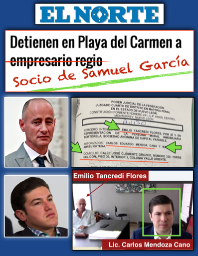 A EL NORTE! SE LE PASO MENCIONAR QUE TANCREDI FLORES ES SOCIO DE SAMUEL GARCIA Y OPERA DESDE SUS OFICINAS ! Y QUE CARLOS MENDOZA CANO DE LA @uifenl  ES PARTE TAMBIEN DE ESTA AGRUPACION DELICTUOSA ! ... ( No vayan a pensar que el NORTE MANIPULA LAS NOTAS A SU CONVENIENCIA $$$ )...