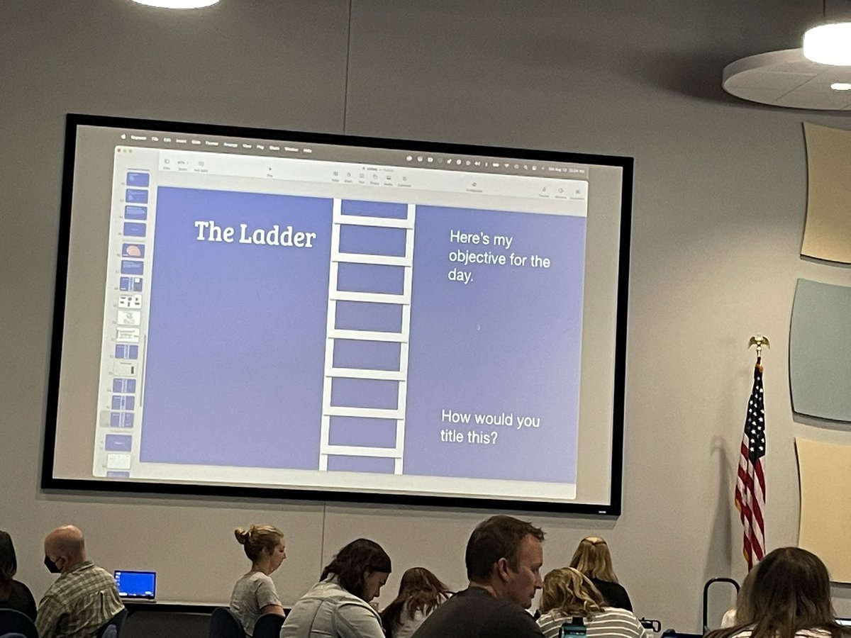 VbergMath's tweet photo. Don’t rush Ss up the ladder from traction to abstraction—otherwise you’ll be dragging them all the way up.
Think of ways Ss can know a very abstract concept at the base, then spend time at each rung until there is a need for the abstract.
Wisdom from @ddmeyer at #MathSymposium https://t.co/j89f9FXP0o