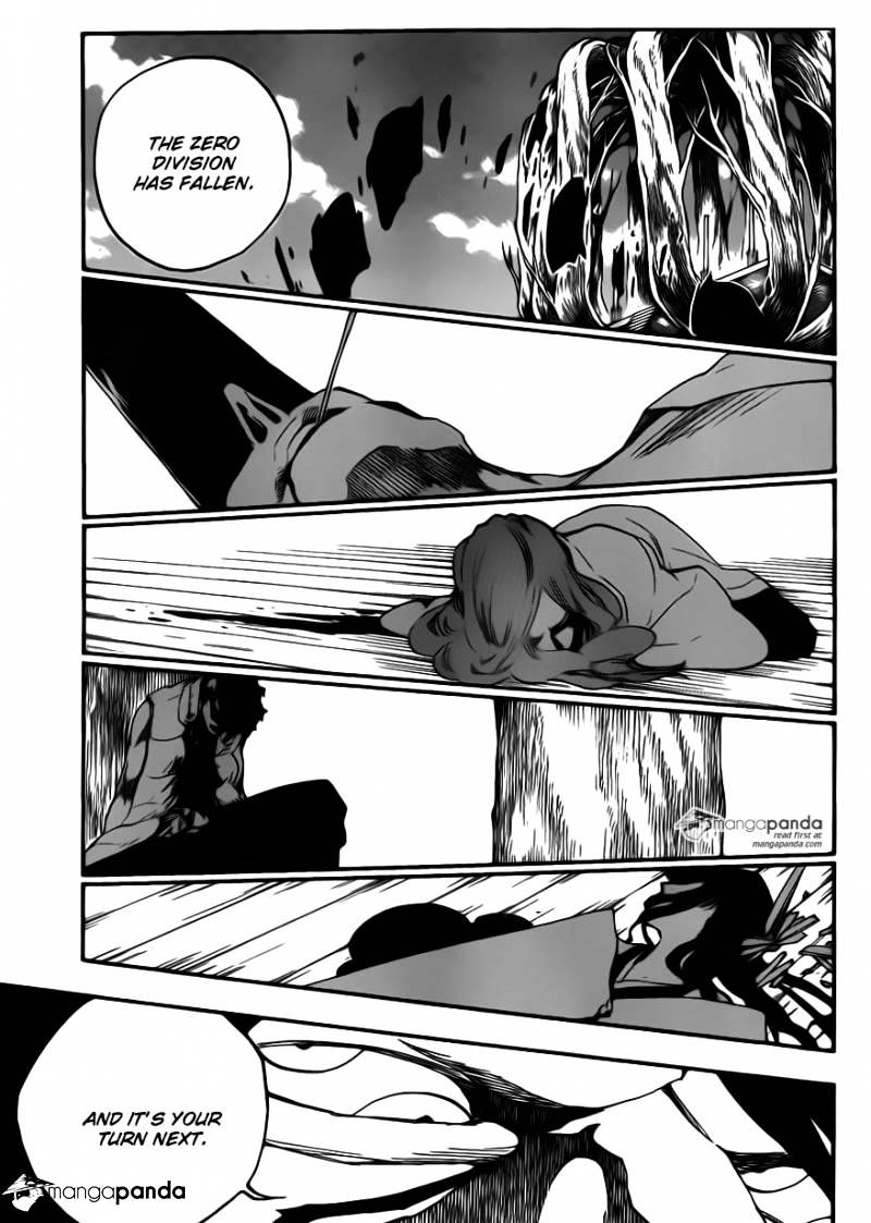 (but aight I'll show my work, I got receipts from when I read this week to week)
1. Squad Zero starts really fighting the Schutzstaffel in chapter 599, and everyone but Ichibe dies OFF SCREEN in between chapters 604-611, almost all of which is Ichibe fighting Yhwach. 