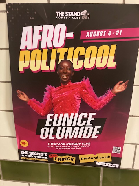 I went to @edfringe to see comedian Eunice Olumide @How2Fashion make her professional debut & she was so good. A natural storyteller with a gift for accents, she had the audience in stitches talking about life as an African Scot. On till 21st so be quick! tickets.edfringe.com/whats-on/afrop…