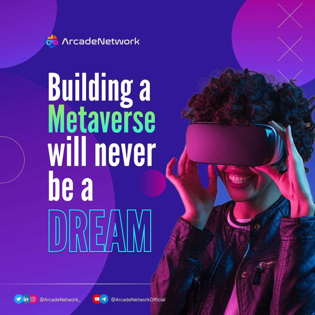 ArcadeNetwork_'s tweet photo. π§π»βπ» With ArcVerse, building Metaverse would never be a dream again.
π² ArcVerse coming soon on https://t.co/hK3bJhbA5u
#Arcadenetwork #NFT #Verse #Metaverse #announcement #live https://t.co/m55lsfZKuo