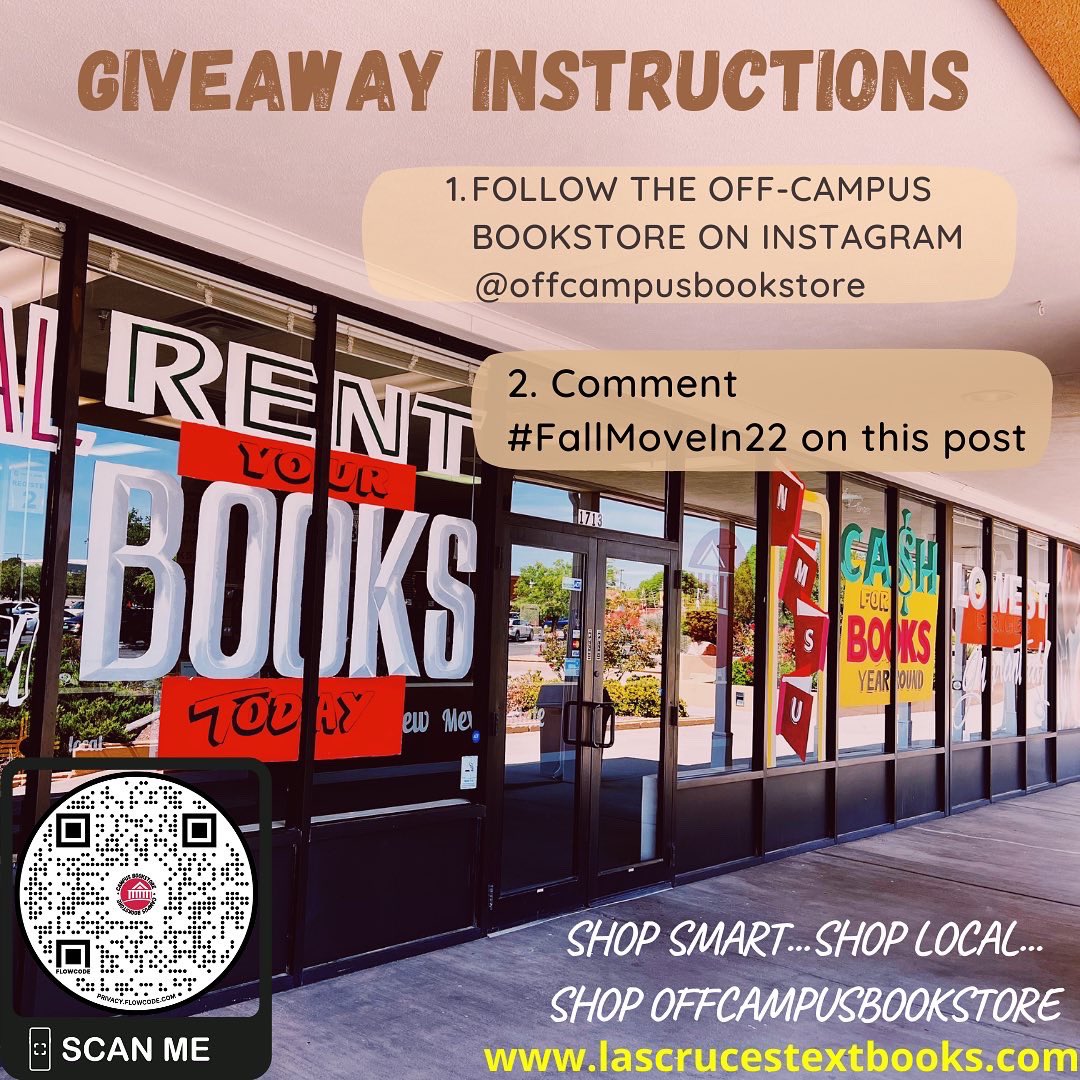 CampusBook_LC's tweet photo. We partnered with  @KGRT1039  @ClassicRockLC  @Hot103Radio for MOVE-IN weekend to welcome all Aggies! 
FREE TEXTBOOK RENTALS  for 2 lucky winners will be announced tomorrow!! https://t.co/R1apZ6L3NL