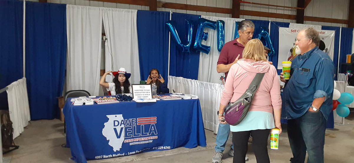 StateRepVella's tweet photo. 🎡 AT THE FAIR! 🎡
My team and I have been having a great time at the Boone County Fair! It's been great talking with folks about their issues, and my team has been enjoying all the food! 🍩🌽
We'll be out here all weekend, so come find us at Exibit Hall 2 and stop by!
#IL68 https://t.co/6gBwLnQRt1