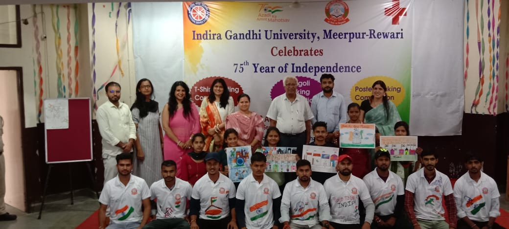 IguNssU4's tweet photo. Celebrating the golden 75 years of Independent India. NSS, IGU is organising various competitions and students are actively participating in them.
#HarGharTiranga 
@_NSSIndia @NSSRDBhopal @igu_nss @NssrdD @YASMinistry @Anurag_Office @KirenRijiju @PMOIndia @MinOfCultureGoI https://t.co/6lvrq2UB5B