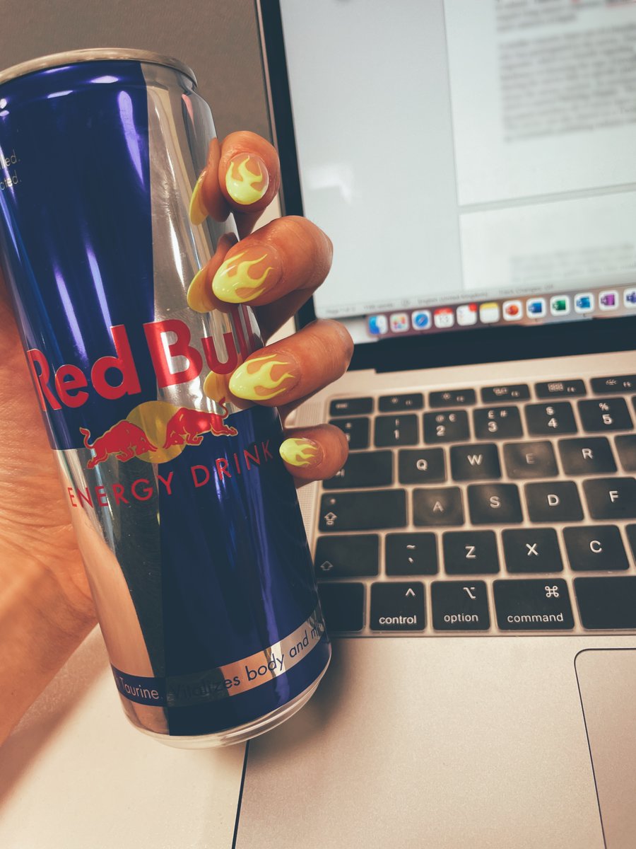 Praying that obscene amounts of caffeine and seeing my funky flame nails typing across my keyboard will inspire my brain to produce something of value #dissertation #sendhelp