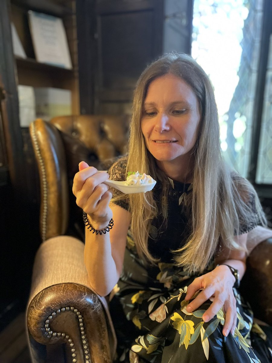 Whiffenpuff's tweet photo. There were some out takes 🥴 when presented with a spoon ladle type thingy with a prawn what’s it in…. 

How is one to eat without sucking off the spoon 🤣🤦🏼‍♀️ 
#PassMeAFork #NotALady https://t.co/khZXm14C6a