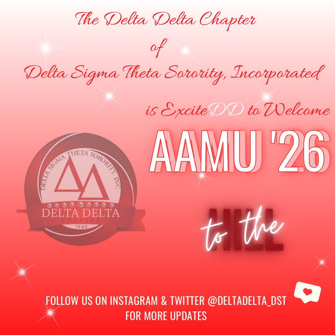 The Delta Delta Chapter of Delta Sigma Theta Sorority, Incorporated would like to welcome AAMU’s class of 2026! We hope you have a productive and safe school year. Go Bulldogs!