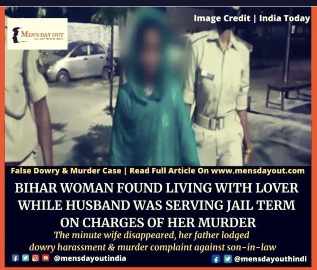 UnsafeCommonMan's tweet photo. Men spent years in Jail for #Dowry_Death cases, later #Dead_Wives_Found_Alive.
This is only because
#Ordinary_Men👉 are #2ndClassCitizens of India.
4 Picks 👉
. https://t.co/PeeTdndxzx