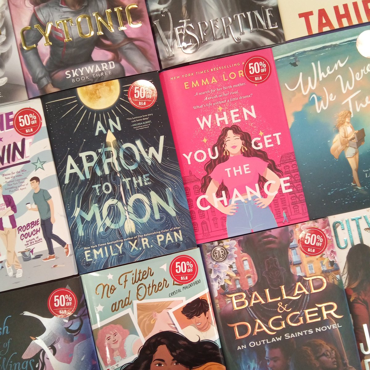 BNMorrisPlains's tweet photo. Surprise! You didn't think we'd let summer go out with a whisper did you? Book Haul is back and we are excited to share all of our amazing deals with you this month. 50% off hundreds of hardcover books, 25% off planners, 30% off CDs, the list is endless!☀️📚😉
#bnbookhaul https://t.co/kI0jnNISer