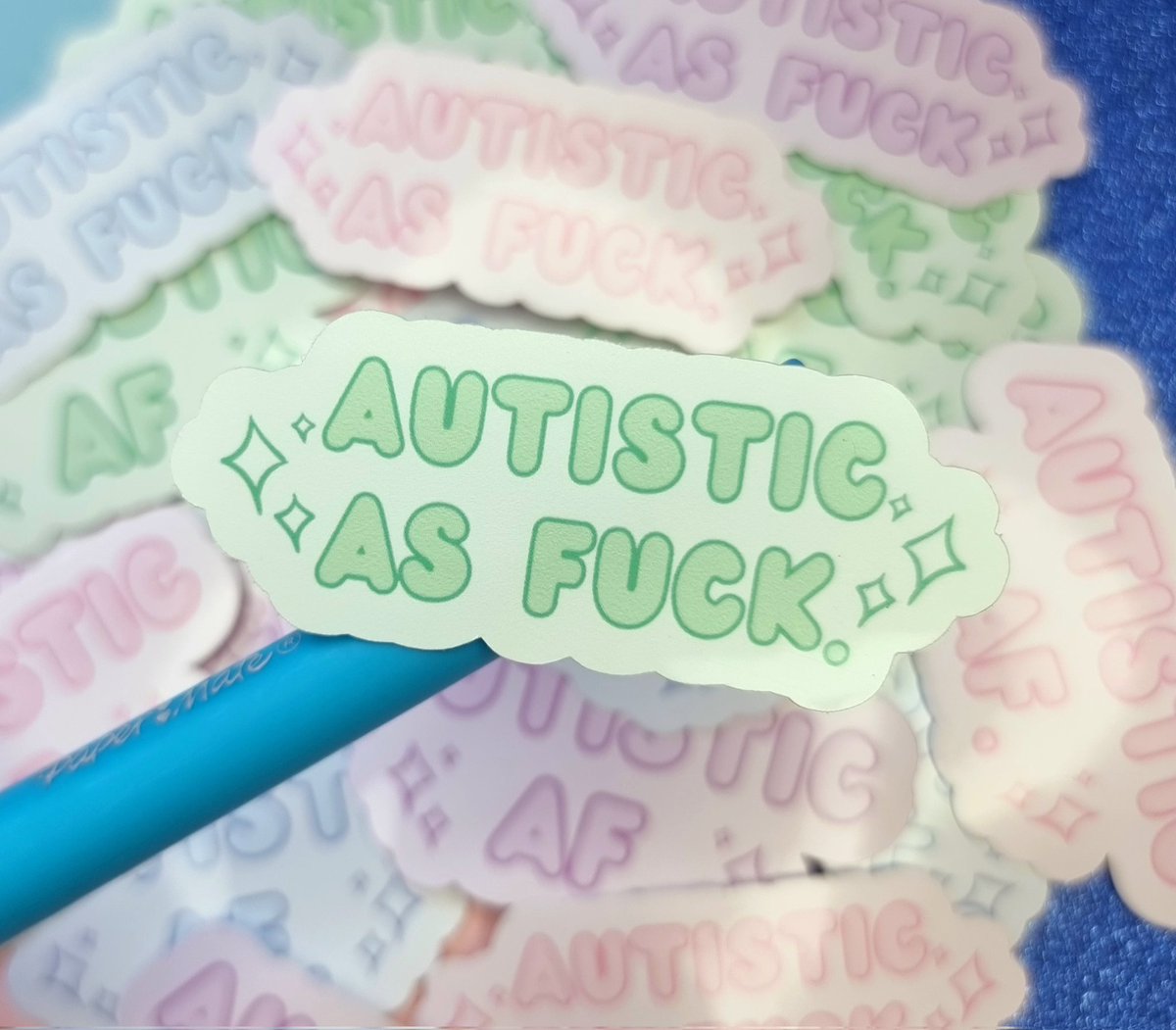 New design is out! 
Stickers, hoodies and t-shirts with a cute, "Autistic af" graphic! 
Perfect for showing your pride or letting others know that you may need some extra support/understanding in certain situations!
#ActuallyAutistic #Neurodivergent #autisticaf #AuDHD #Disability