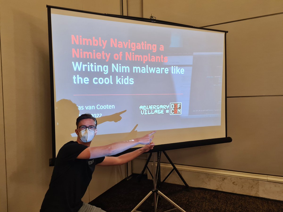 _dirkjan's tweet photo. Ready for @chvancooten at Adversary Village #DEFCON30 https://t.co/j0JzF8tFa6