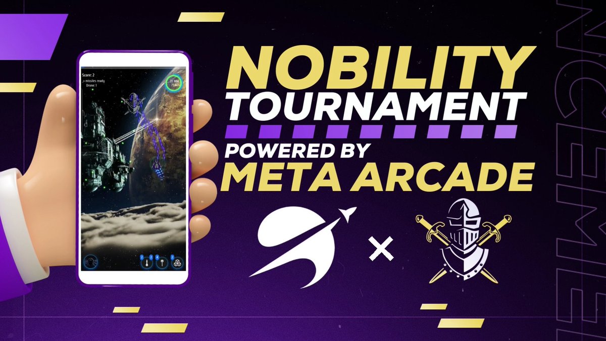 Nobility tournament powered by <a href="/MetaArcadeP2E/">Meta Arcade</a>🛸

10 Nobility ship sales will active the following tournament:

1st  200 busd 
2nd 150 busd 
3rd  100 busd 
4th   50 busd 
5th 5mw Shield Nft
6th Argon Ion laser Nft

Must hold Nobility Ship and 25$ worth of MetaArcade.
#P2E #gaming