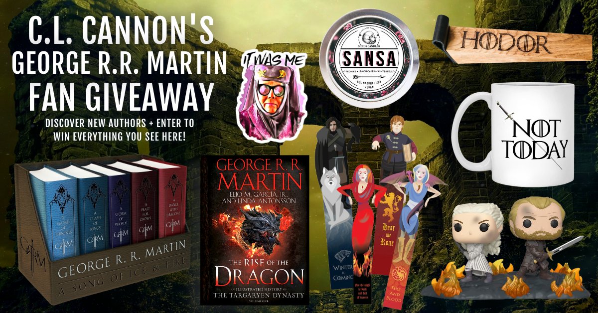 CLCannonAuthor's tweet image. 🔥#GameOfThrones fans, we have the perfect giveaway for you! 🔥
⚔️ Enter: bit.ly/Gotfans ⚔️
🐉 #Win  #ASongOfIceAndFire (#GoT) box set &amp;amp; The Rise of the Dragon illustrated edition, + a Daenerys/ Jorah Funko, mug, bookmarks, candle, Hodor doorstop, &amp;amp; "It was me" magnet.🐉