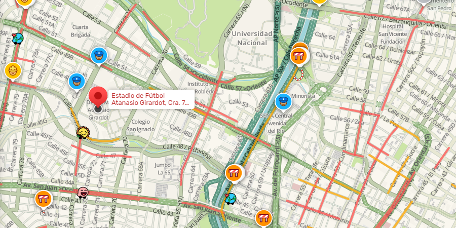 movilidad_med's tweet photo. (17:45) @WazeCo| Visualiza la #MovilidadMedellín a esta hora en el sector del Estadio Atanasio Girardot, por motivo del Concierto privado Súper Concierto Feria de las Flores, evento que se lleva a cabo desde la 5:00 p.m. hasta las 3:00 a.m.
#ReporteWaze
#CITRA https://t.co/7yqzUYAoXJ