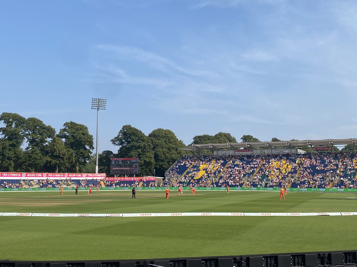 IsmailEDU_'s tweet photo. Fantastic showing today for @thehundred Welsh Fire vs Birmingham Pheonix! 🏏

Much appreciation to @Tan_Cymreig @GlamCricket @Glamcommunity for giving me the opportunity to support with such an event! 

#TheHundred #WelshFire https://t.co/fbhNYFzy9Y