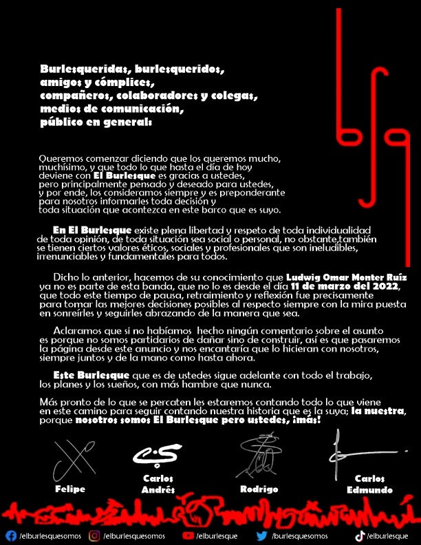 BurlesqueSomos's tweet photo. Burlesqueridas, burlesqueridos, un aviso importante. https://t.co/lYrmbxEvlu