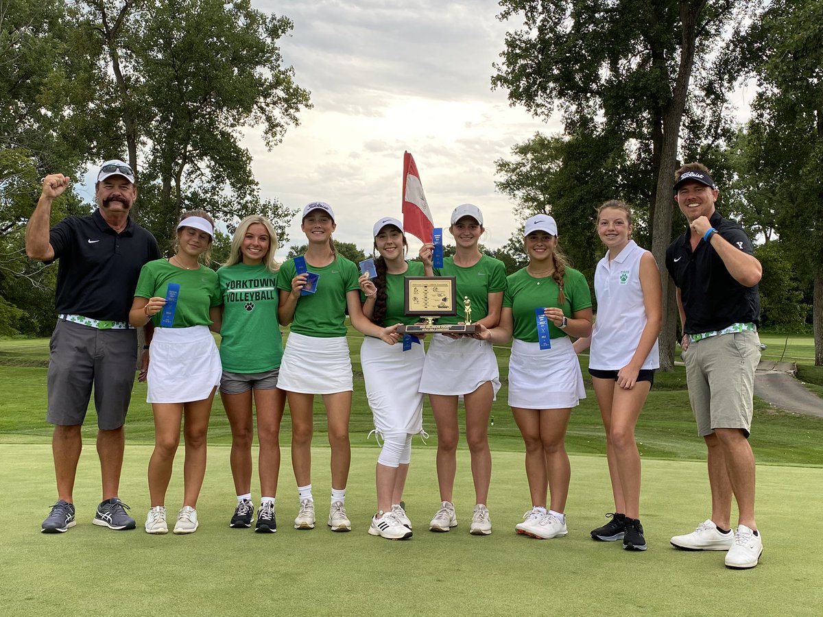 YorktownGolf's tweet photo. SHIP IT! So, so proud of this group. 🐯s take down DCAA Championship today, team score 376 (Delta 379). 

Kayleigh 🥇 (82)
Grace 🥉(87)
Ella 97
Bailey 110
Anna 122

Thanks to @WD_Golf for hosting!

#ProudCoach
#HaveFunAndWinStuff https://t.co/tzZVDpk18R