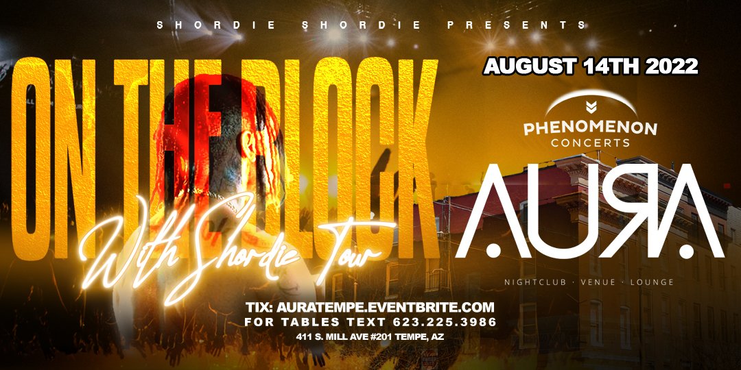 Tomorrow Sunday 8/14 we litty
w/ <a href="/Shordie_Shordie/">Shordie Shordie</a> 
tix here: ow.ly/9bZm50KhoXo 
#OnTheBlockWithShordieTour