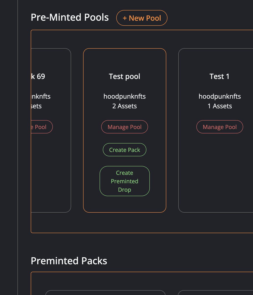 MikeD_Crypto's tweet photo. You can now create preminted NFT drops and preminted packs on WaxDAO, with multiple slots in each pack https://t.co/rWEzYBf8p0