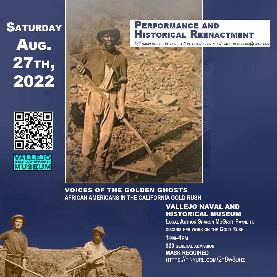 What did you learn in school about African-Americans in the Gold Rush? If your answer was not enough then don't miss this opportunity to hear from Voices of the Golden Ghost! 
@VisitVallejo <a href="/CityofVallejo/">City of Vallejo</a> <a href="/VTHChrisRiley/">Chris Riley</a>  #history #museum #vallejo #localhistory