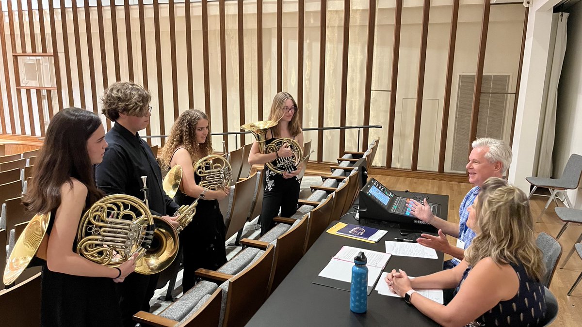LTCavBand's tweet photo. Congrats to the winner of the International Horn Society Youth Days Pre-University Horn Quartet Competition, Cache-23! Quartet consisted of LTHS band students: Ciara, Aerin, Caitlin, and Hailey, and directed by Ms. Kane. #ihs54 #ihs2022 #hornquartet #laketravisisd #texasaandm https://t.co/CQ5bYzHR4D