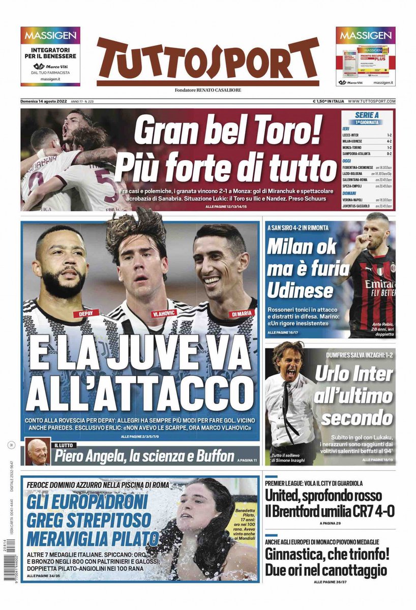 nonleggerlo's tweet photo. Rassegna Sport https://t.co/k0e8K3hW0i