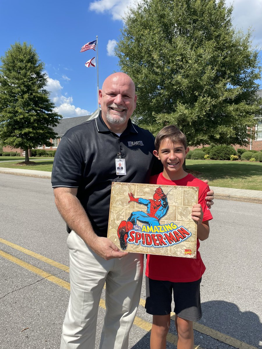 EESPrincipal's tweet photo. At the end of our first week back at school, this former student surprised me with something new for my office. Even though he is now at @CullmanMiddle, he is #AlwaysEast. @east_pto @clasleaders @AAESACLAS @NAESP @AlabamaAchieves https://t.co/ABaU0o6v7E