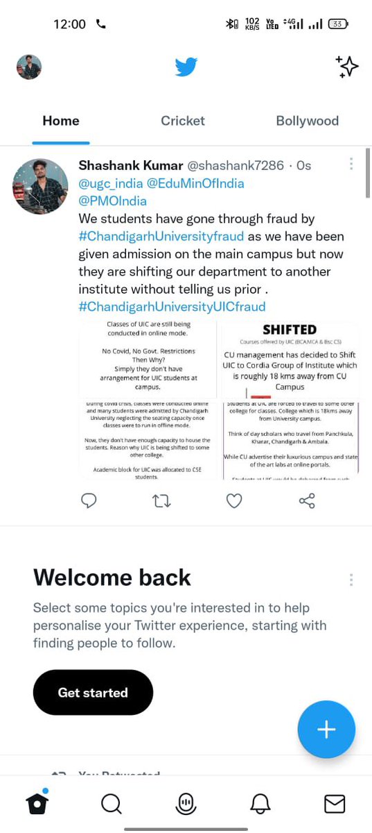 Dogra3521's tweet photo. @ugc_india @EduMinOfIndia
@PMOIndia @AmanDhattarwal 
We students have gone through fraud @Chandigarh_uni as we were shown the main campus of CU while adm but now they are shifting our department to another institute without telling us prior #scam  #ChandigarhUniversityUICfraud https://t.co/nesqqnO4ft