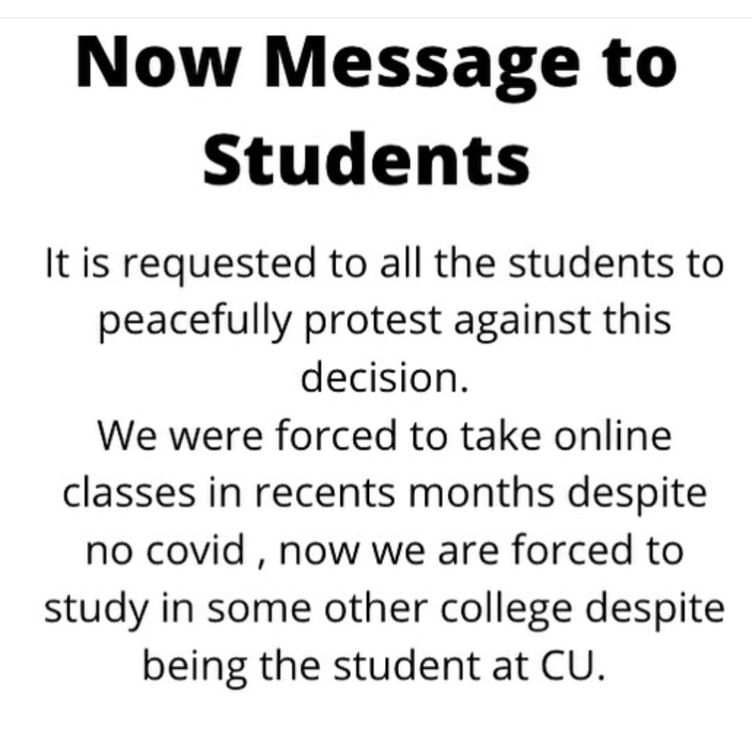 Dogra3521's tweet photo. @ugc_india @EduMinOfIndia
@PMOIndia @AmanDhattarwal 
We students have gone through fraud @Chandigarh_uni as we were shown the main campus of CU while adm but now they are shifting our department to another institute without telling us prior #scam  #ChandigarhUniversityUICfraud https://t.co/nesqqnO4ft