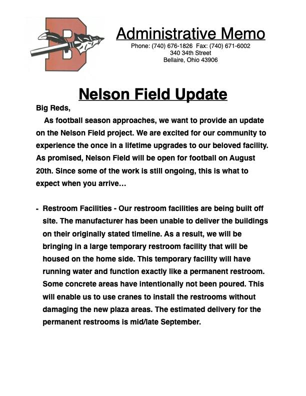 PrincipalMcAfee's tweet photo. We're excited to welcome you back to Nelson Field! Here's what you can expect with the ongoing construction. https://t.co/nZDPGXA7ij