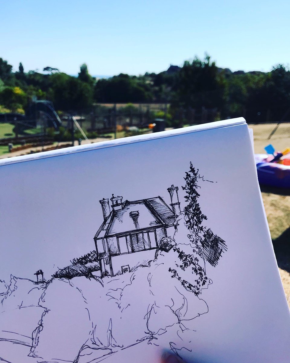 BecTonksArt's tweet photo. View from the top.

Mini pen sketch looking out from @hoburne #devonbay 

#walktosee #devonlife #holidaysketch #pinball #finelinerdrawing #houseonthehill https://t.co/NhoRmVa0oT